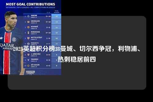 2025英超积分榜28曼城、切尔西争冠，利物浦、热刺稳居前四第1张-五大联赛直播