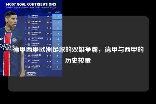 德甲西甲欧洲足球的双雄争霸，德甲与西甲的历史较量第1张-五大联赛直播