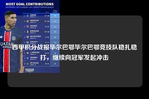 西甲积分战报毕尔巴鄂毕尔巴鄂竞技队稳扎稳打，继续向冠军发起冲击第1张-五大联赛直播