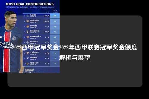2022西甲冠军奖金2022年西甲联赛冠军奖金额度解析与展望第1张-五大联赛直播