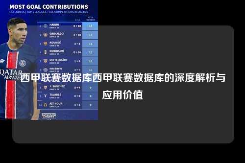 西甲联赛数据库西甲联赛数据库的深度解析与应用价值第1张-五大联赛直播