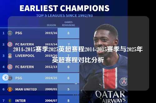 2014-2015赛季2025英超赛程2014-2015赛季与2025年英超赛程对比分析第1张-五大联赛直播