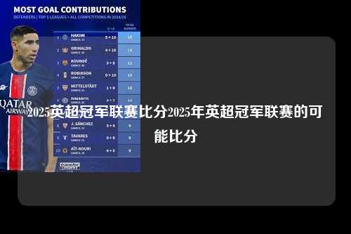2025英超冠军联赛比分2025年英超冠军联赛的可能比分第1张-五大联赛直播