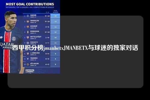 西甲积分榜jmanbetxJMANBETX与球迷的独家对话第1张-五大联赛直播
