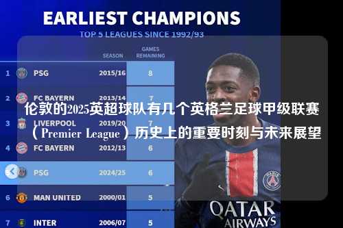 伦敦的2025英超球队有几个英格兰足球甲级联赛（Premier League）历史上的重要时刻与未来展望第1张-五大联赛直播