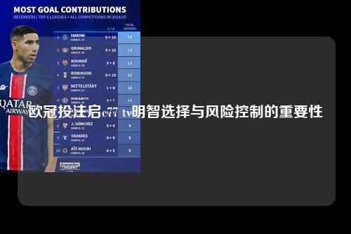 欧冠投注启c77 tv明智选择与风险控制的重要性第1张-五大联赛直播