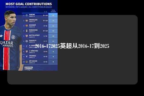 2016-172025英超从2016-17到2025第1张-五大联赛直播