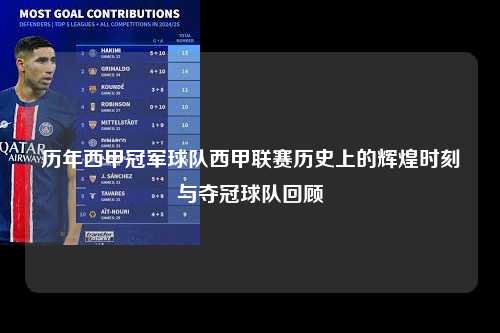 历年西甲冠军球队西甲联赛历史上的辉煌时刻与夺冠球队回顾第1张-五大联赛直播